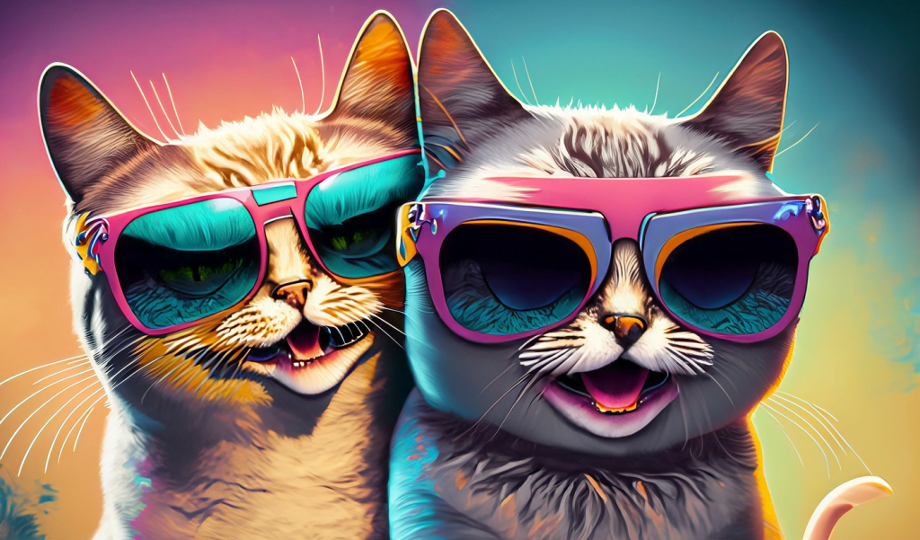 Firefly Cats With Sunglasses Smiling And Playing 86793