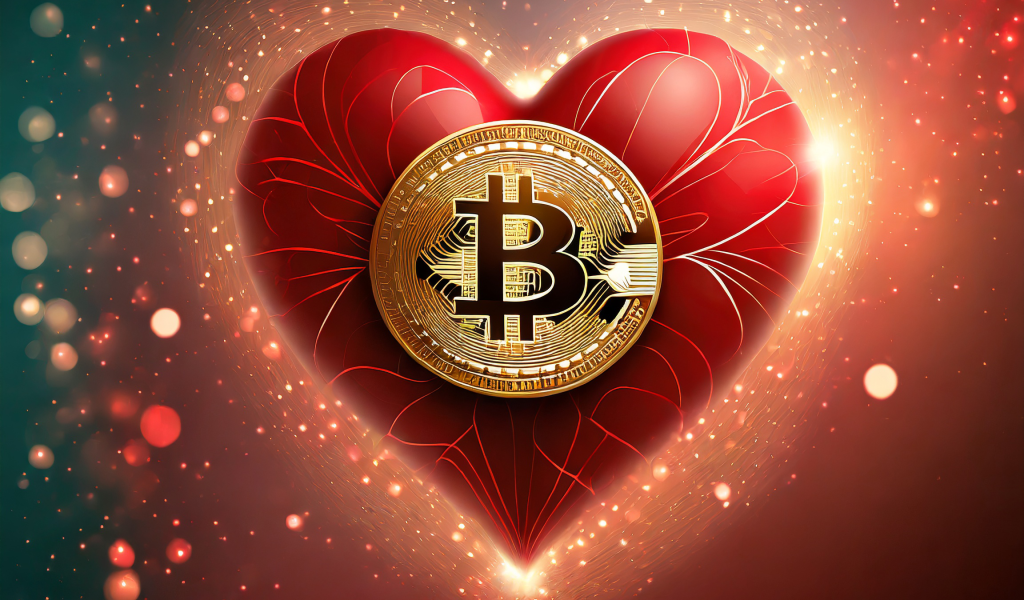 Firefly A Red Heart With A Bitcoin Coin 50340