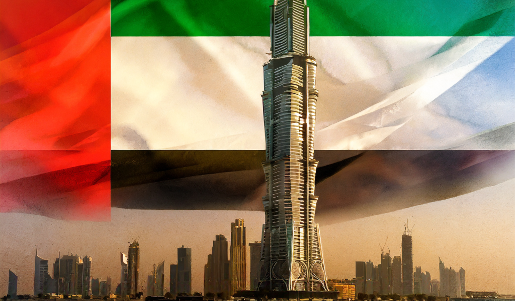 Firefly Business Tower In The Uae With The Uae Flag In The Background 43312