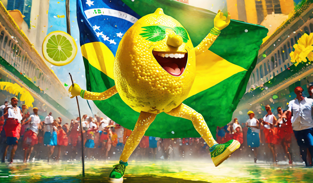 Firefly A Fresh Lemon Dancing In Rio De Janeiro At The Carnaval With The Brasil Flag 1981
