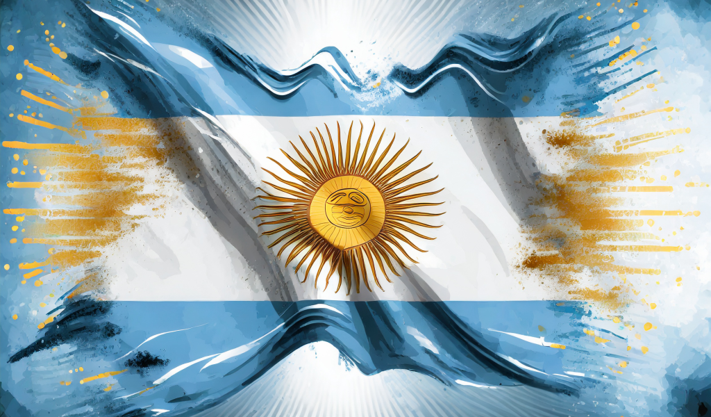 Firefly Argentina's Flag With A Digital Background 83824