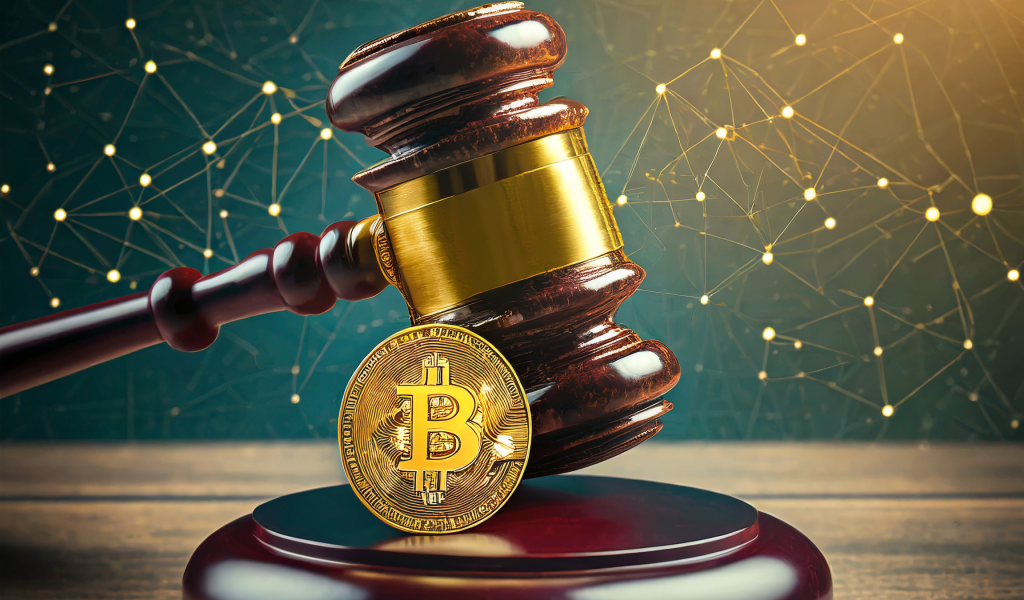 Firefly Lawsuit Hammer Court With A Bitcoin Coin Behind 52572