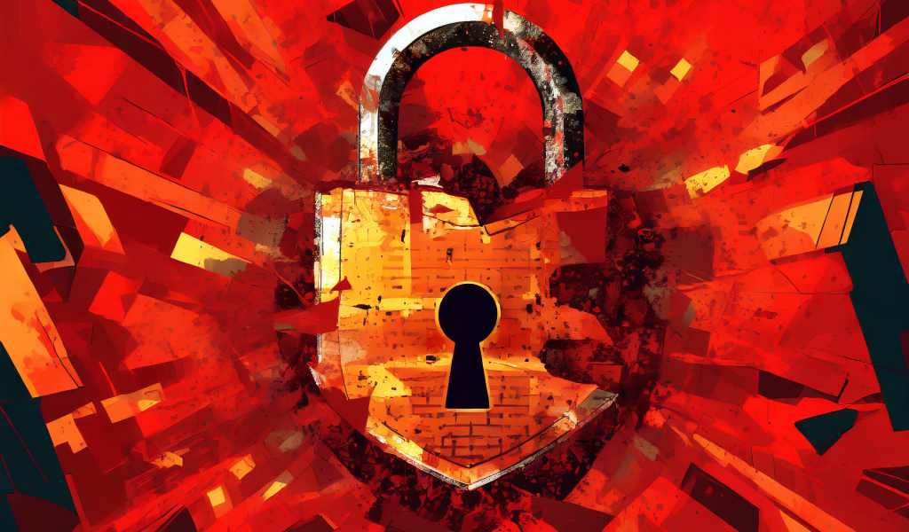 Firefly A Lock Looking Destroyed Digital Red Background 79529