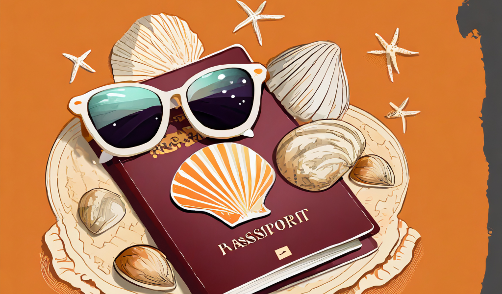 Firefly A Passport , Sunglasses And Shells On An Orange Background 51831