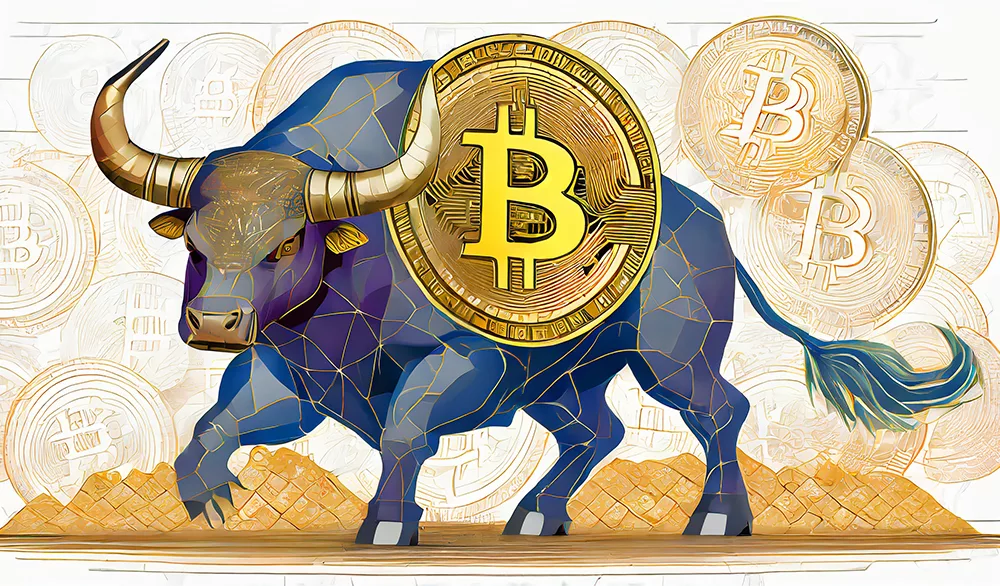 Firefly A Powerful Bull, Full Of Muscles With Bitcoin Coin Elements 61109