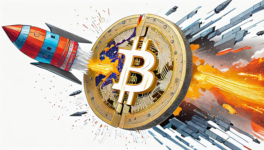Firefly In The Space, A Halved Bitcoin Tech Coin, Broken In Two Parts, Split It By A Super Speedy Ro