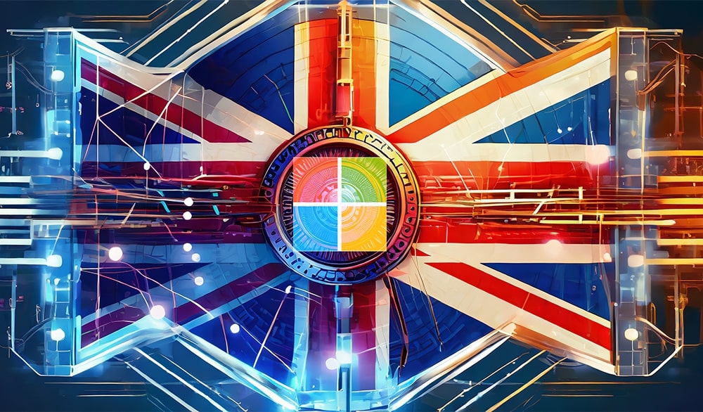 Firefly Uk Flag And Futuristic Technology Elements And Artificial Intelligence 80304