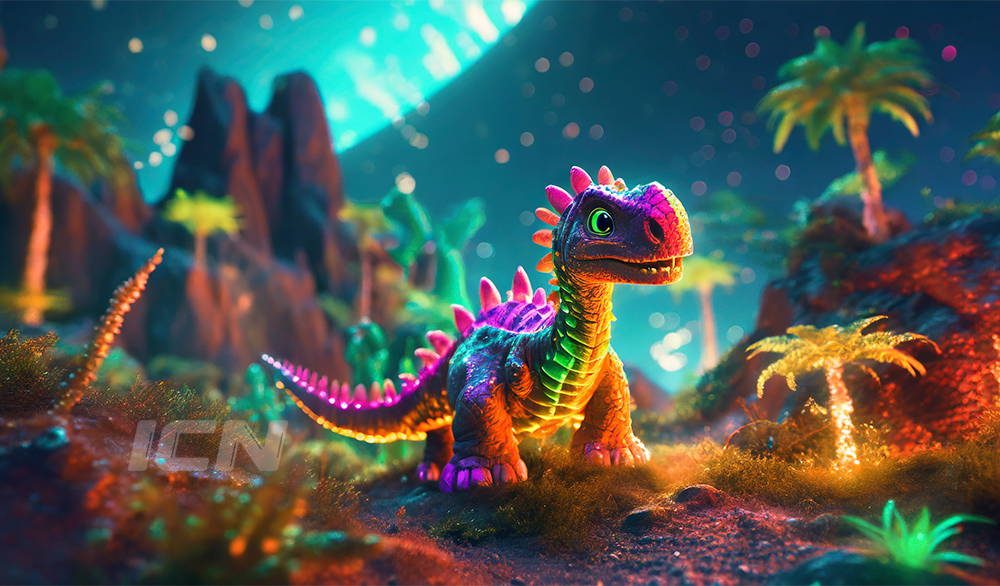 Firefly Small Colorful Dinosaurs Somewhere On A Different Planet With A Lot Of Nature 33249