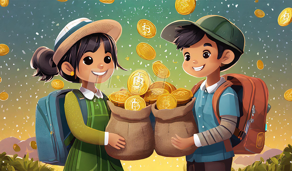 Firefly 2 Kids With 2 Bags Full Of Bitcoin Coins Making An Exchange 56627