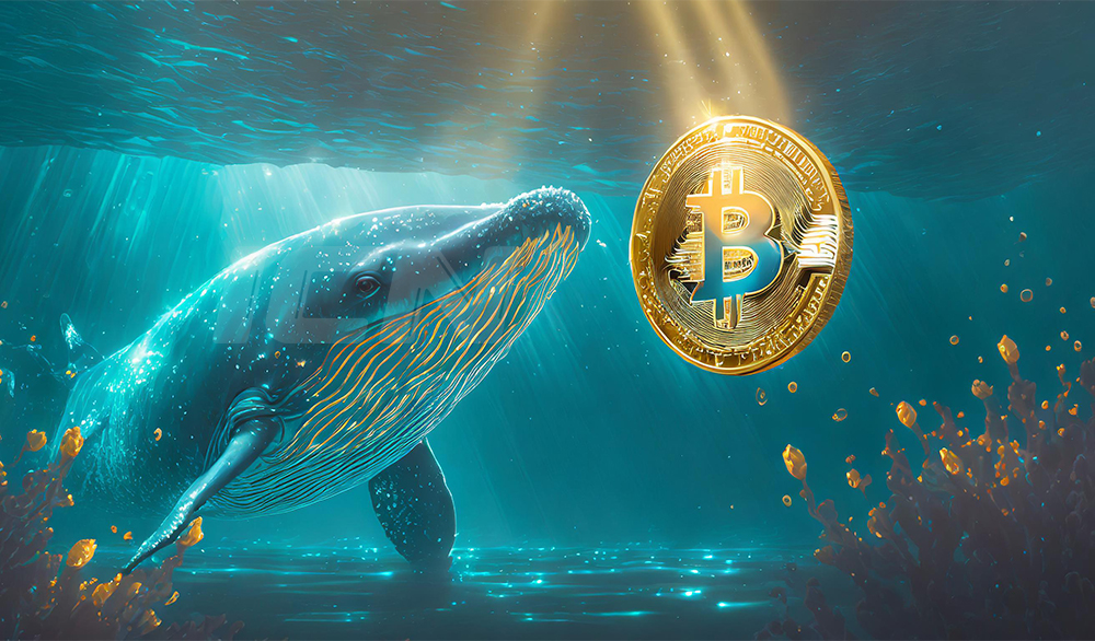 Firefly A Whale Looking At A Shinny Bitcoin Coin 91578
