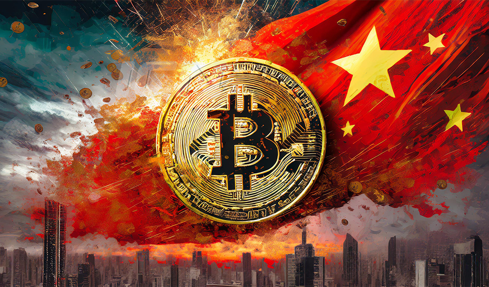 Firefly Chinese Flag With Bitcoin Coin, Hh Map 22198