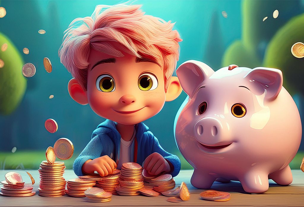 Firefly A Boy Saving Money In The Piggybank 10576 Ok