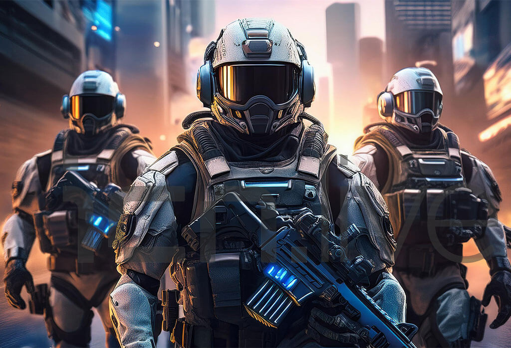 Firefly A Squad Of High Tech Soldiers, Equipped With Latest Technology, City Background, Battle 8750 (1)sfs (1)